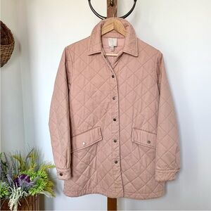 JOIE Quilted Chore Jacket Barn Field Cotton Coat Blush Pink XS Fits Small
